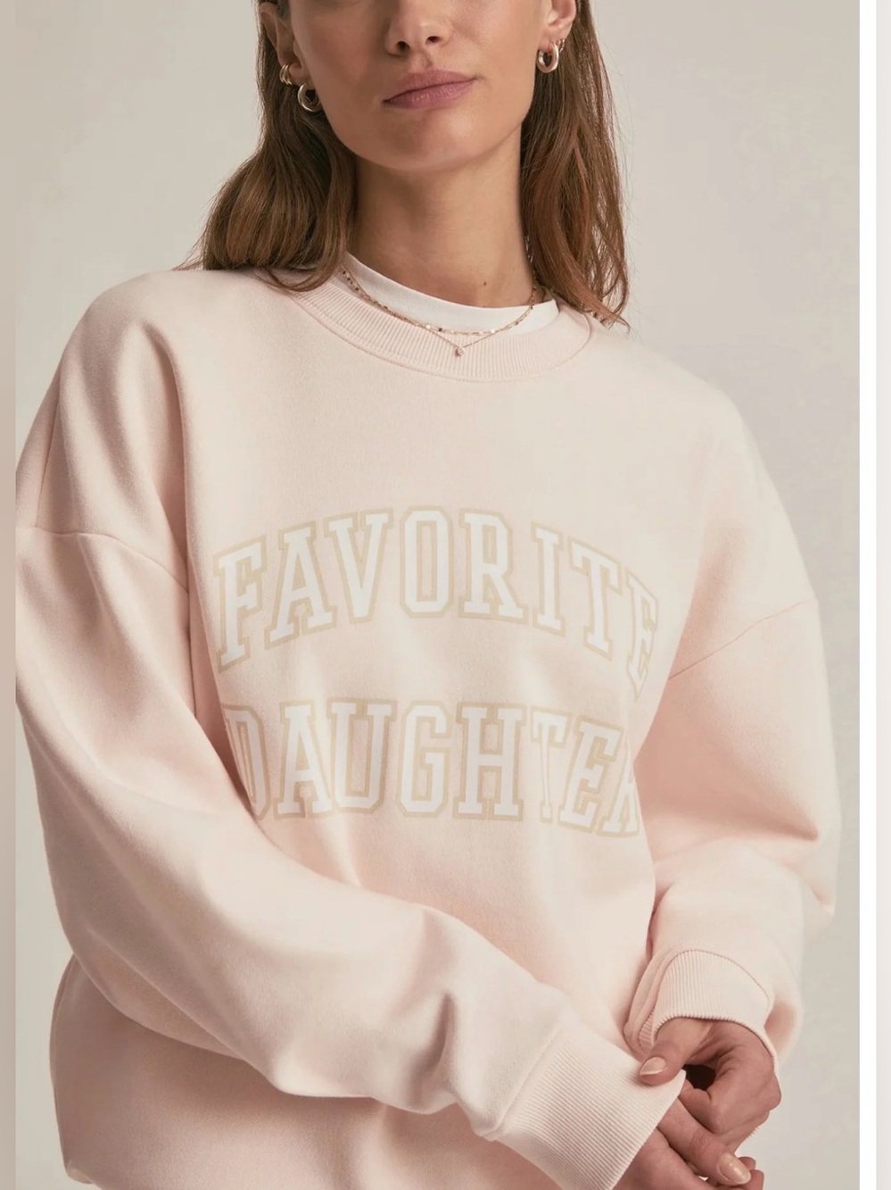 Favorite Daughter Collegiate Sweatshirt in
Light Pink Sz XL - Picture 2 of 10